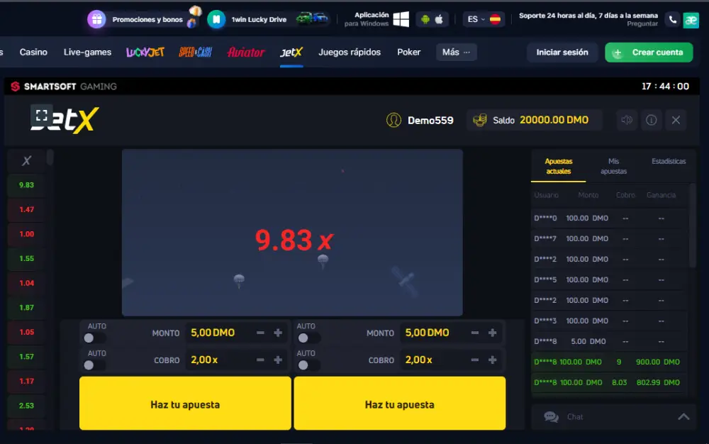 JetX no cassino Brazino777. Site oficial do cassino